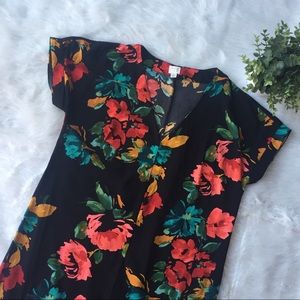 A new day black floral shift dress